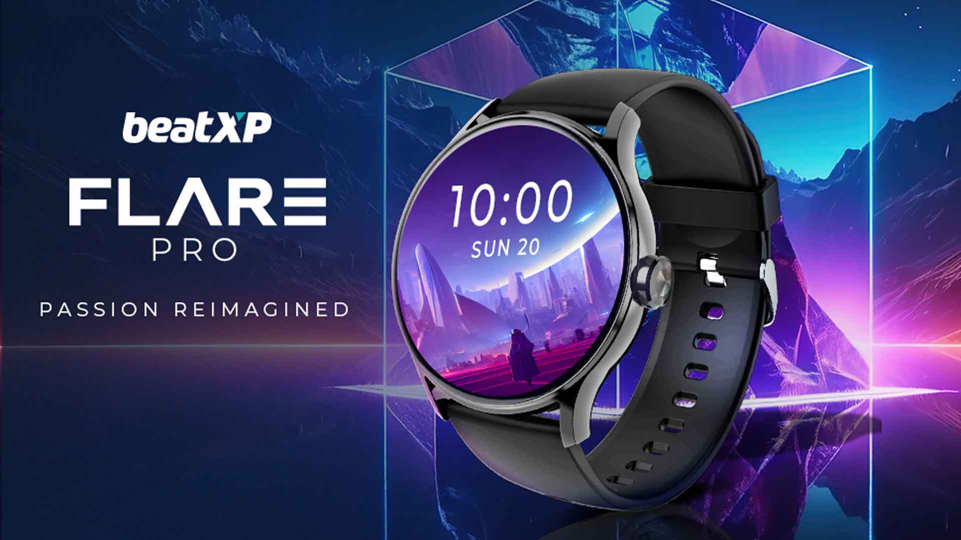The beatXP Flare Pro is a smartwatch with a 1.39 inch touch display and a circle-shaped dial. It has a resolution of 240 x 240 pixels and a multi-touch panel with a pixel density of 244 ppi. The smartwatch has a battery backup of up to 7 days and is water resistant with an IP68 rating. 
